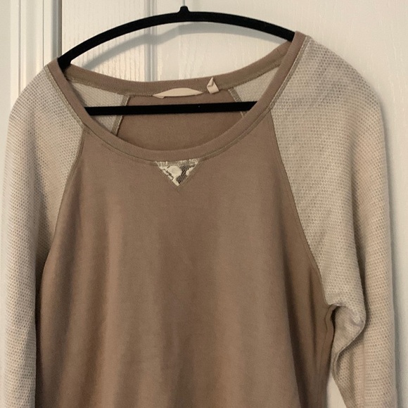 Soft Surroundings Alchemy Top size‎ L plaid cream tan long sleeves - Picture 2 of 11